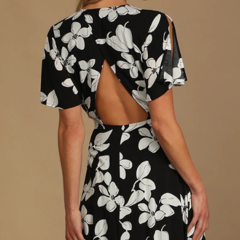 Azalea Regalia Black Floral Print Wrap Maxi Dress